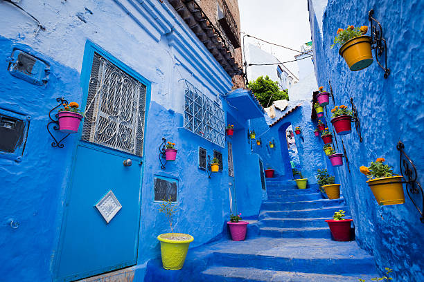 istock Alleyway in Chefchaouen, Morocoo 505135210