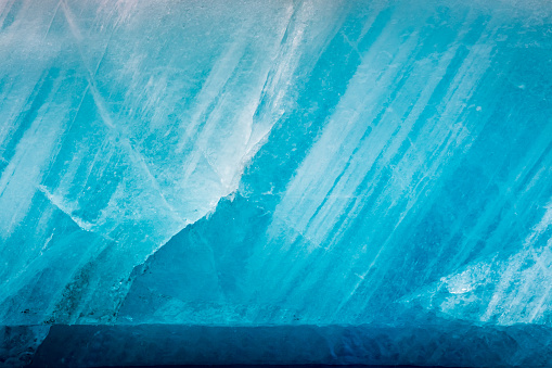 Part of the interior walls of the Blackcomb Glacier at the Whistler Blackcomb ski resort during winter.