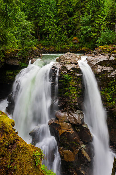 nooksack falls. - north cascades national park cascade range mt baker waterfall photos et images de collection
