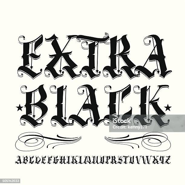 Extra Black Stock Illustration - Download Image Now - Tattoo, Calligraphy, Handwriting