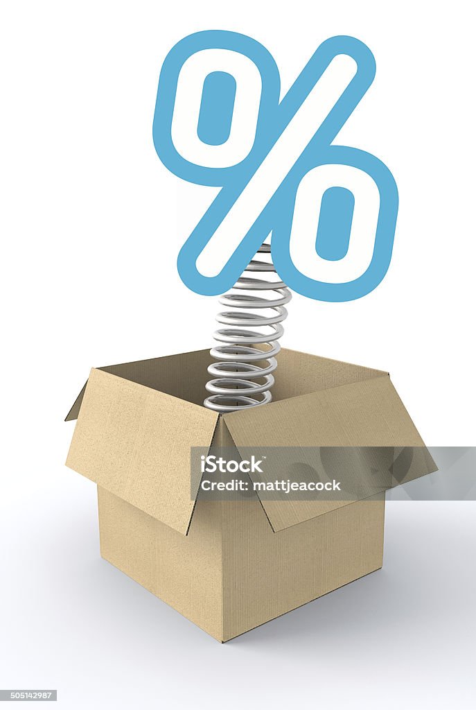 Percentage jumping from a box Bouncing Stock Photo