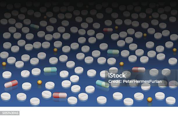 Pillole Di Carta Da Parati Blu Black Gradient - Immagini vettoriali stock e altre immagini di Abbondanza - Abbondanza, Abuso, Affari