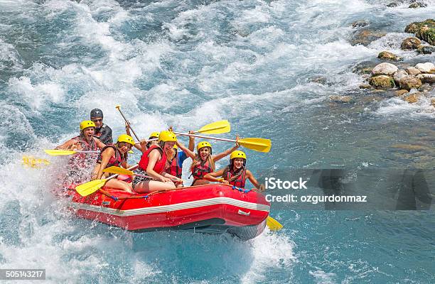 Whitewater Rafting On Koprulu Canyon Stock Photo - Download Image Now - Rafting, White Water Rafting, Friendship