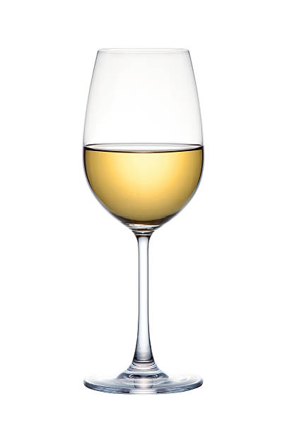 White wine in glass isolated over white background
