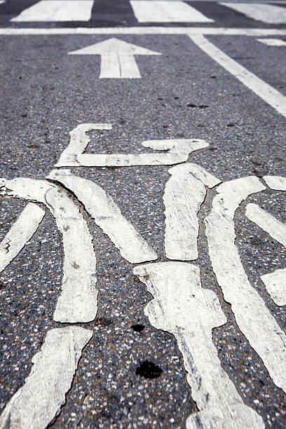istock Bicycle symbol on city street 505146701