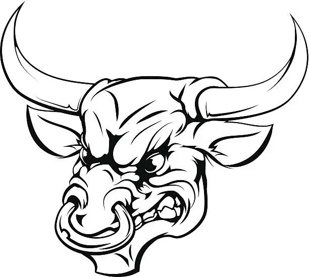 Vector illustration of Bull mascot character