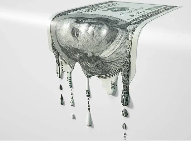 Photo of US Dollar Melting Dripping Banknote