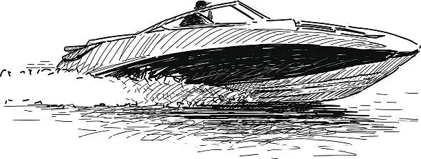 Vector illustration of Speed boat