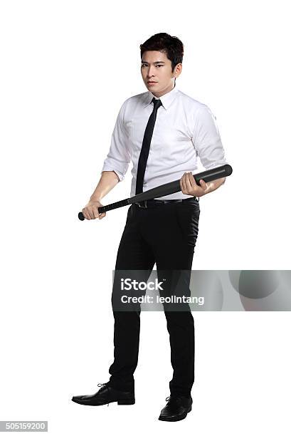 Young Business Man Holding Baseball Bat Stock Photo - Download Image Now - Adult, Adults Only, Aggression