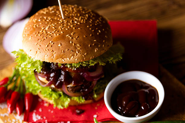 istock Tasty burgers, American grilling time 505162804