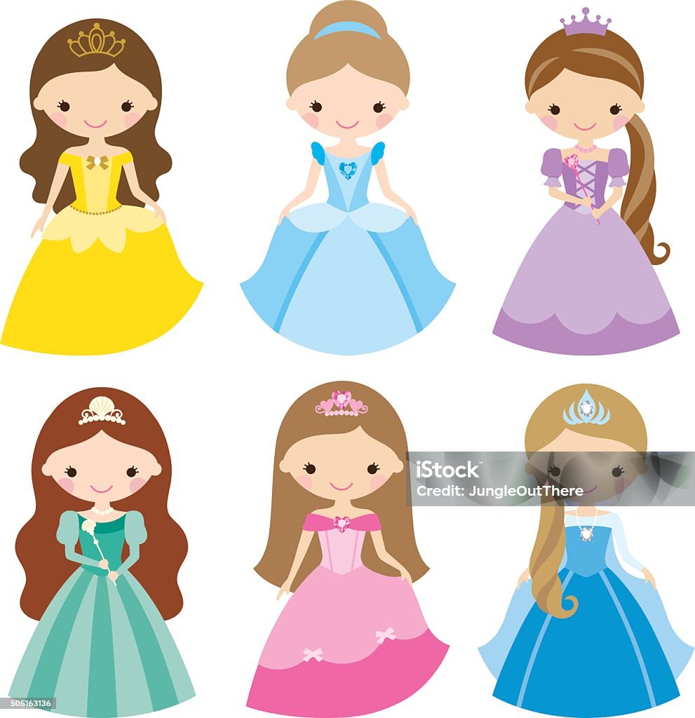 Princess Set - clipart vectoriel de Princesse libre de droits
