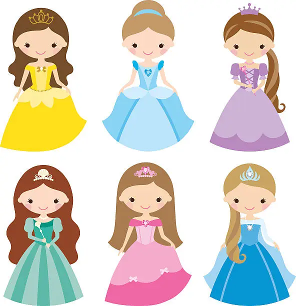 Vector illustration of Princess Set