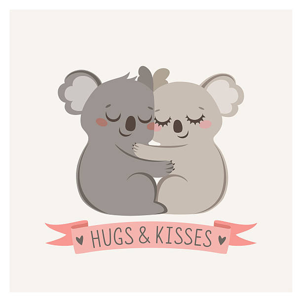 коала hug - koala animal love cute stock illustrations