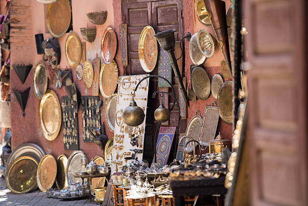 istock Assorted Moroccan handamde metal lamps in a Moroccan Souk 505163880