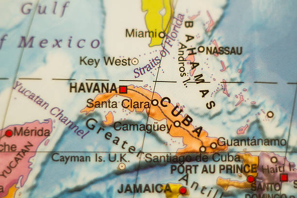 Cuba country map . stock photo