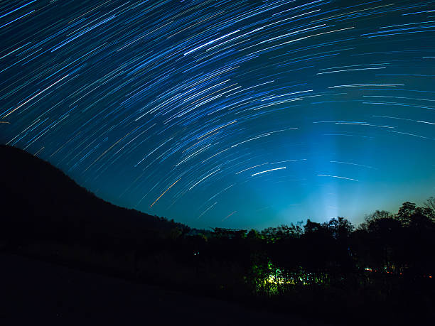 istock Sky night with startrails at Chiangmai, Thailand 505165092