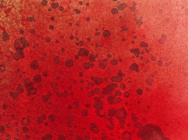 istock Bright red hand painted background with paint splatters 505167934
