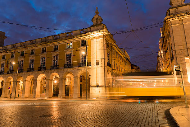 istock Motion blurred image of a Lisbon Tram 505168406