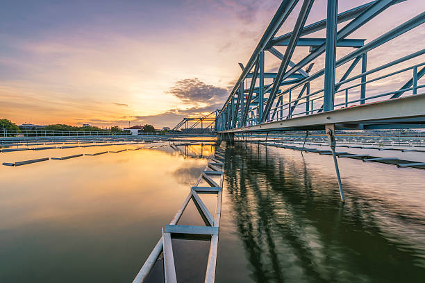 istock Water Treatment Plant with sunrise 505168966