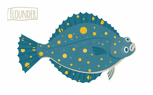 Vector illustration of Flounder