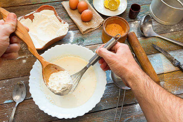 istock Preparation of the dough in a rustic kitchen 505170108