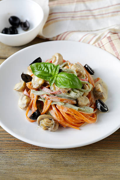 istock color pasta with mushrooms and olive 505171538