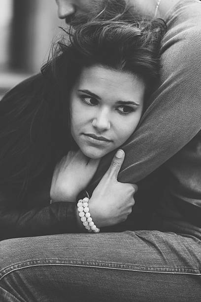 istock Sad girl hugging her boyfriend 505172470