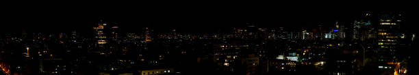 istock Panoramic night view of a modern city 505173476