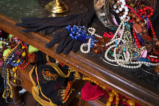 istock Necklaces, messy and black gloves 505197315