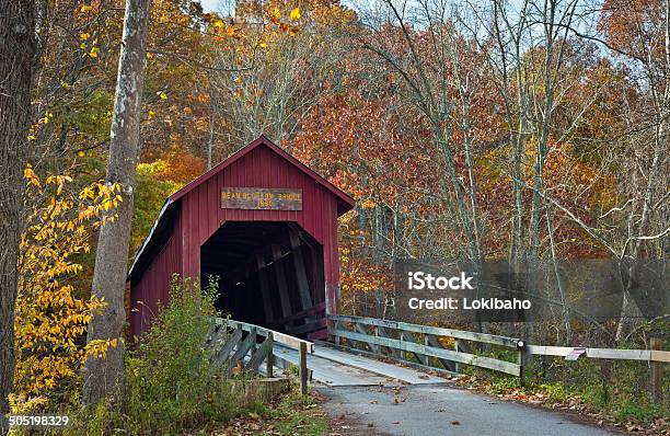Bean Blossom Überdachte Brücke Stockfoto und mehr Bilder von Indiana - Indiana, Überdachte Brücke - Brücke, Geschichtlich