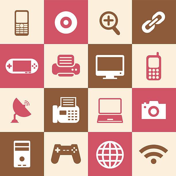 zestaw ikona jest - dvd player computer icon symbol icon set stock illustrations