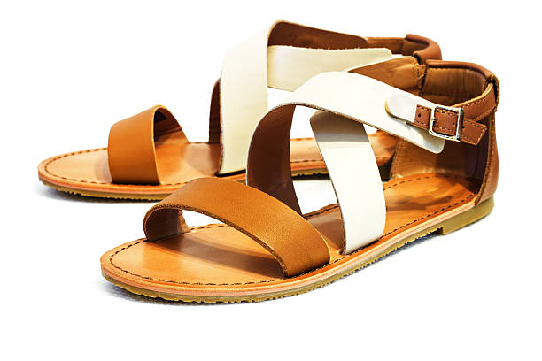 leather sandals stock photo