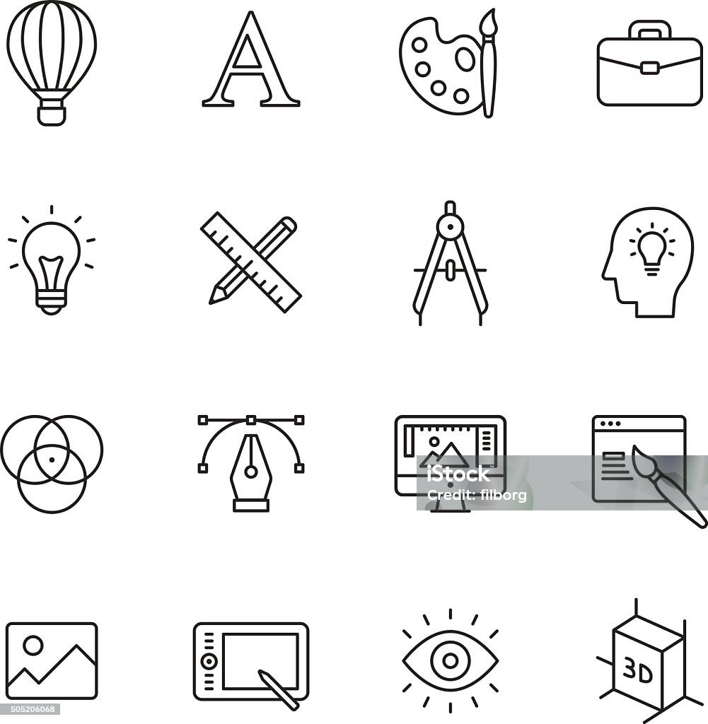 Design Line Icons Graphic and web design line icons Icon Symbol stock vector