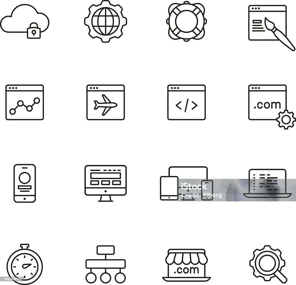 Web Development Line Icons Web development line Icons Icon Symbol stock vector