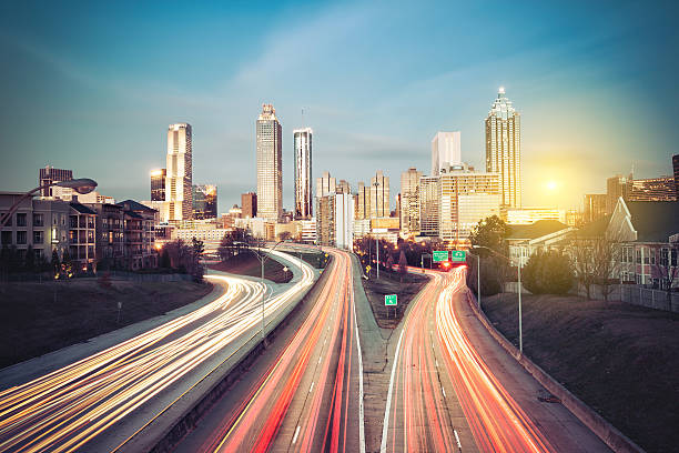 istock Atlanta skyline at sunny morning 505206844