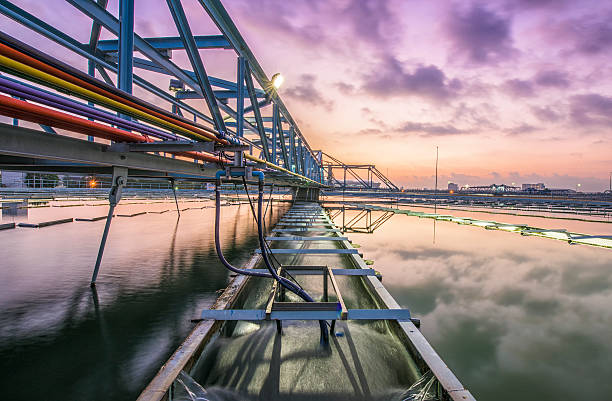 istock Water Treatment Plant with sunrise 505209966