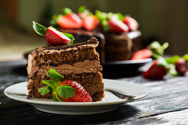 istock Chocolate cake with fresh strawberries 505213106