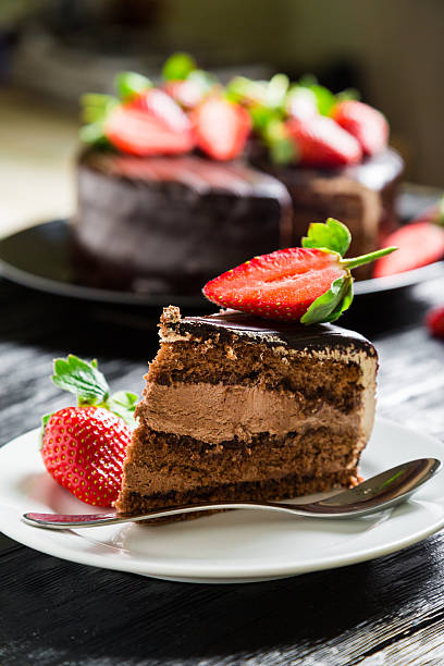 istock Chocolate cake with fresh strawberries 505213188