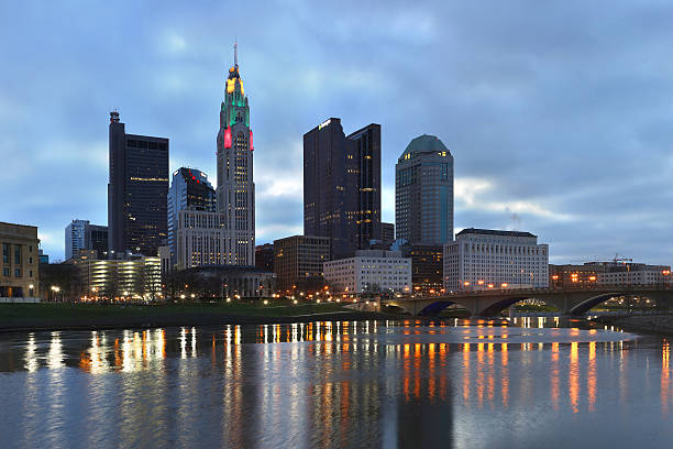 istock Morning panoramic of downtown scene 505214072