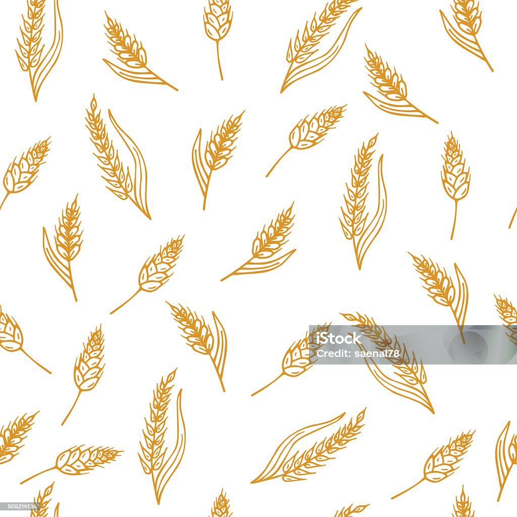 Hand drawn seamless pattern with ears of wheat Hand drawn seamless pattern with ears of wheat. Vector illustration Wheat stock vector