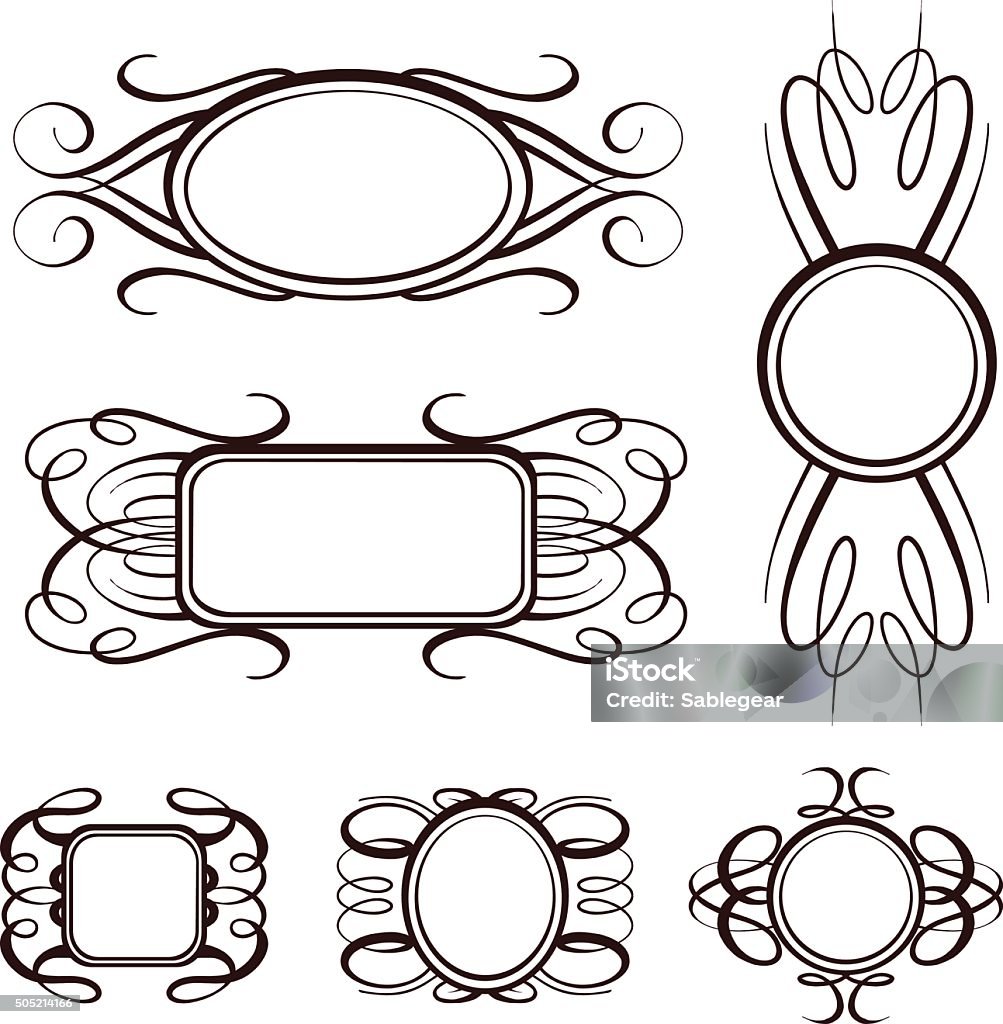 Vector Calligraphy Frames Set Stock Illustration - Download Image Now ...