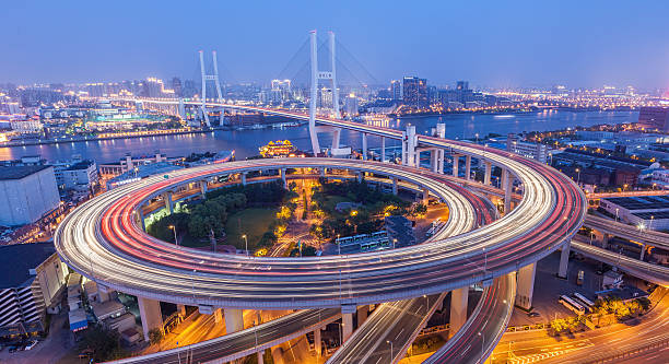istock Night view of Nanpu Shanghai Bridge 505214466