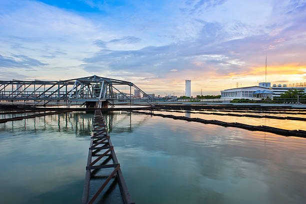 istock Water Treatment Plant at beautiful twilight sky 505215460