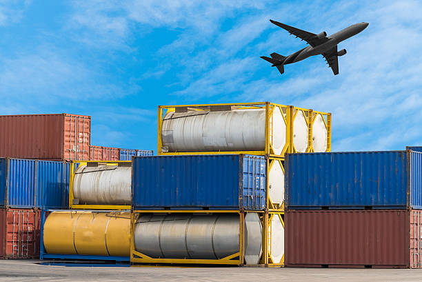 istock Fuel tank container in Logistic Zone with blue sky 505217968