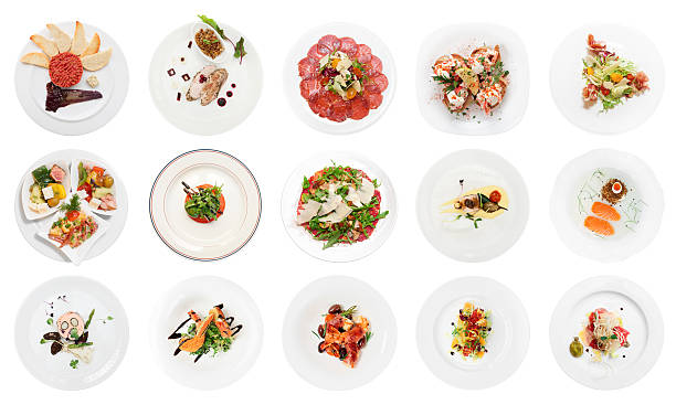 istock Set of various fish appetizers isolated on white 505218628