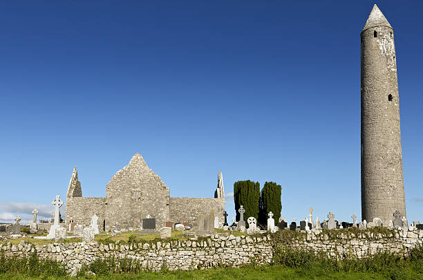 istock Kilmacduagh monastery with stone tower in Ireland. 505218654