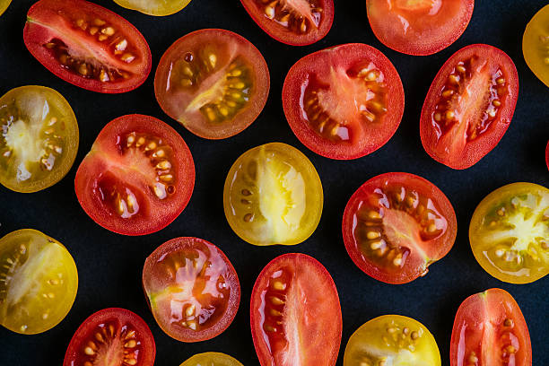 チェリートマト食品背景 - cherry tomato flash ストックフォトと画像