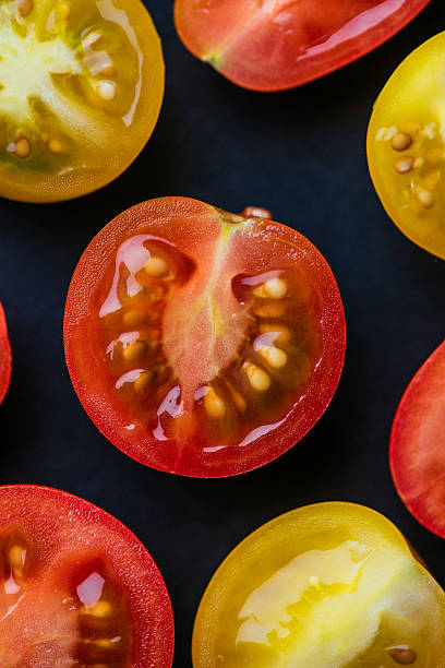 チェリートマト食品背景 - cherry tomato flash ストックフォトと画像