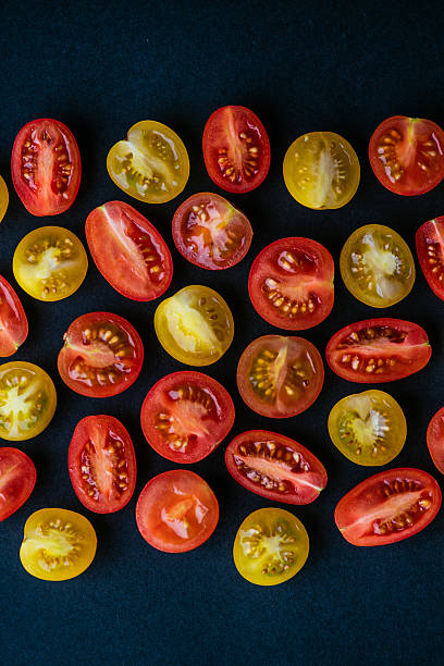 チェリートマト食品背景 - cherry tomato flash ストックフォトと画像