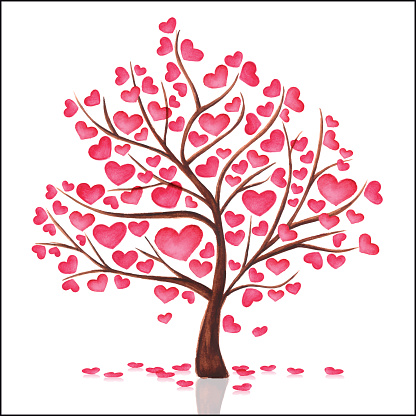 Watercolor Tree Heart